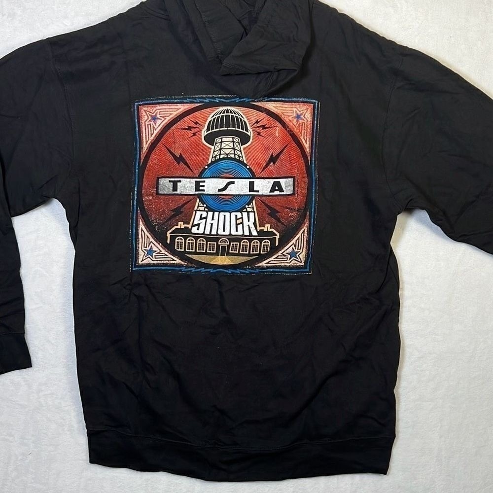 Tesla shock album Music Band cover zip up hoodie Men XL‎